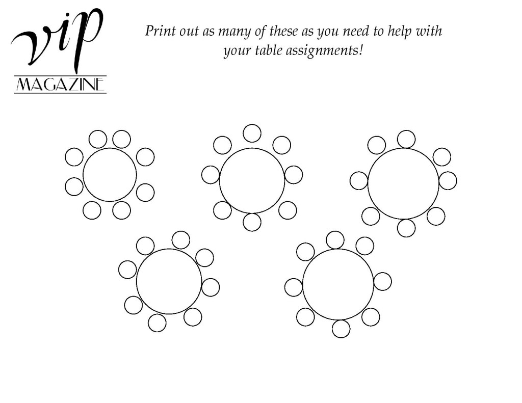 Wedding Seating Chart Worksheet VIP Magazine